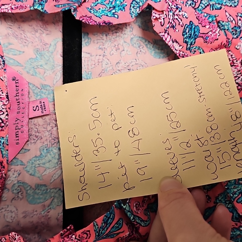 Simply Southern sm Pink and Blue Ocean Seahorse Pattern Maxi Dress - Picture 3 of 14